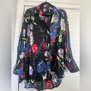 Free People Multicolor Floral Button Down Shirt